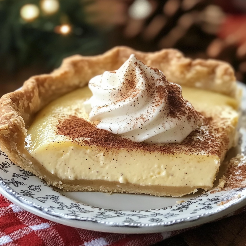 Christmas Eve Cinnamon-Vanilla Creamy Custard Pie Recipe – Festive & Delicious