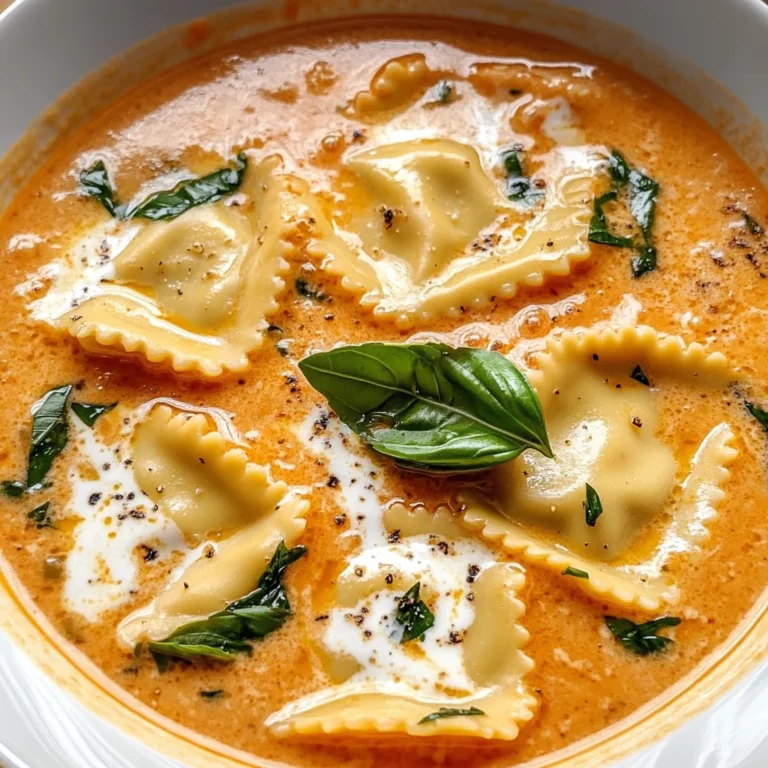 Creamy Tuscan Ravioli Soup