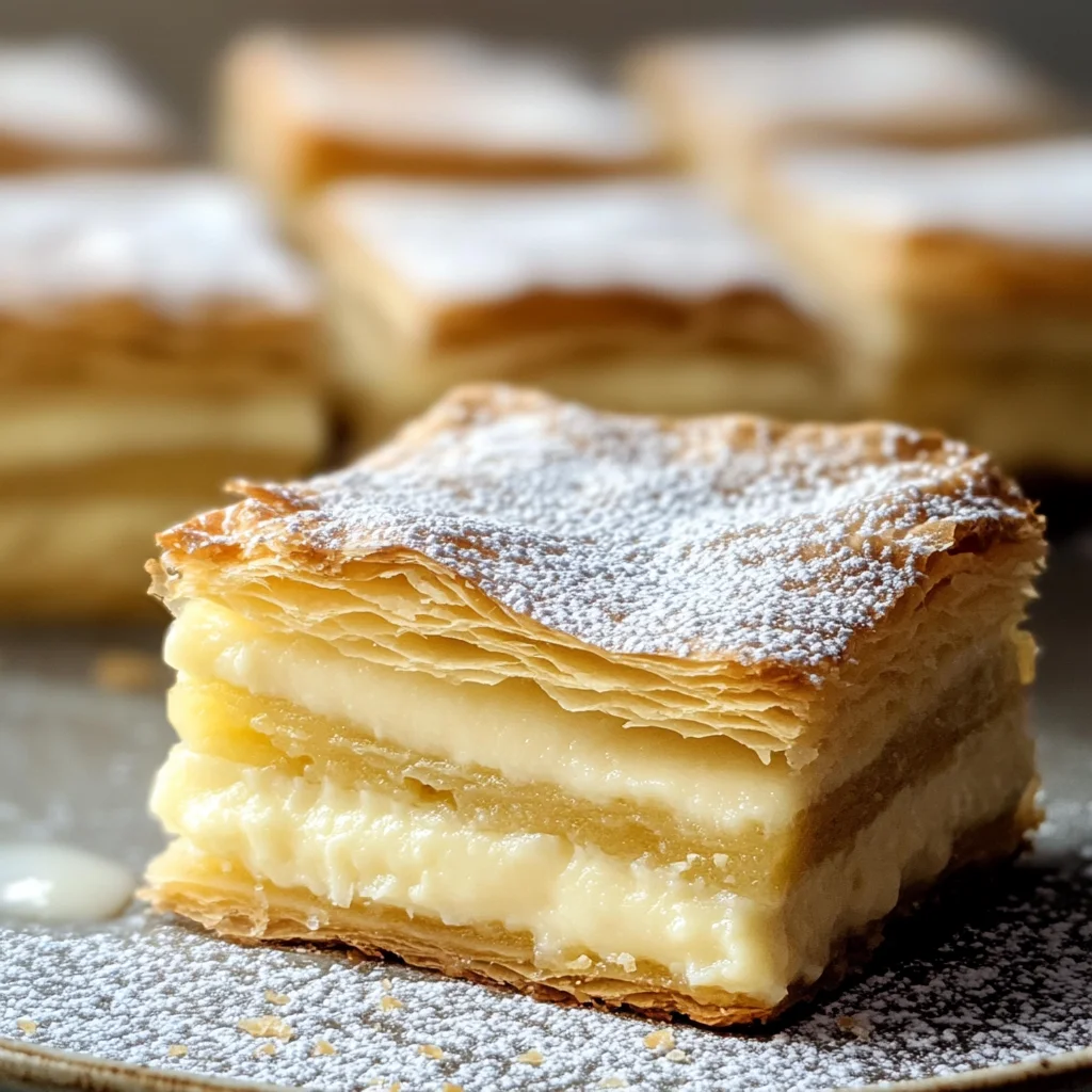 Creamy Vanilla Slice with Flaky Puff Pastry