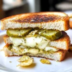 Crispy Dill Pickle Grilled Cheese Sandwich - theamazingfood