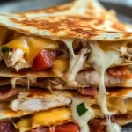 Easy Chicken Turkey Bacon Ranch Quesadilla