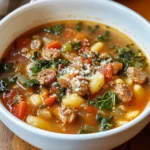 Italian Vegetable Soup with Spicy Sausage