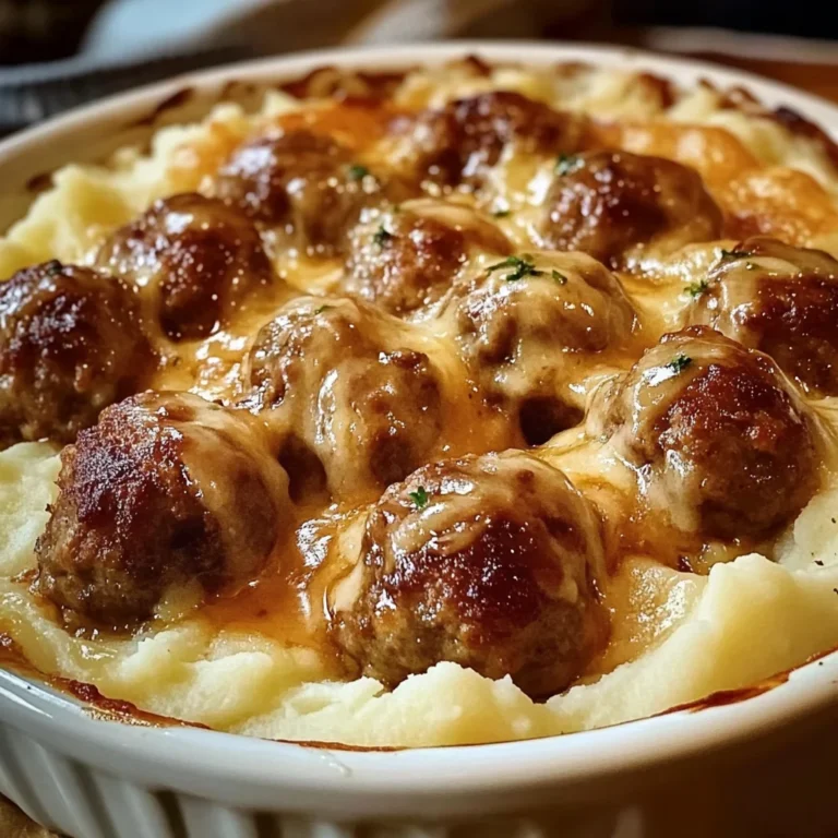Meatball & Mashed Potato Bake