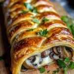 Savory Mushroom & Gruyère Puff Pastry Braid