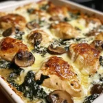 Chicken, Spinach, and Mushroom Low Carb Oven Dish