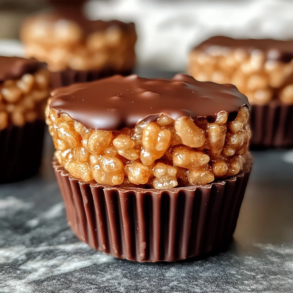 Chocolate Peanut Butter Rice Krispie Cups