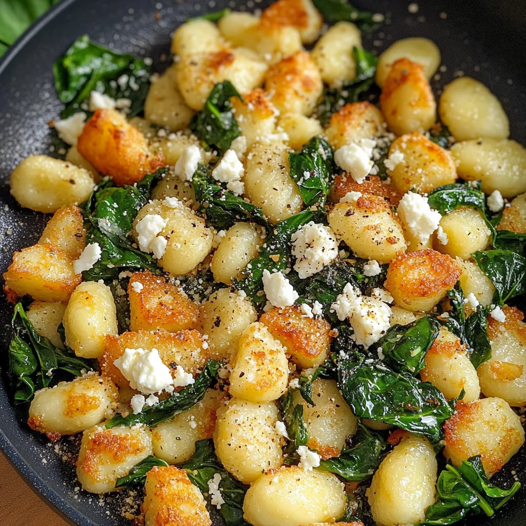 Crispy Gnocchi With Spinach And Feta