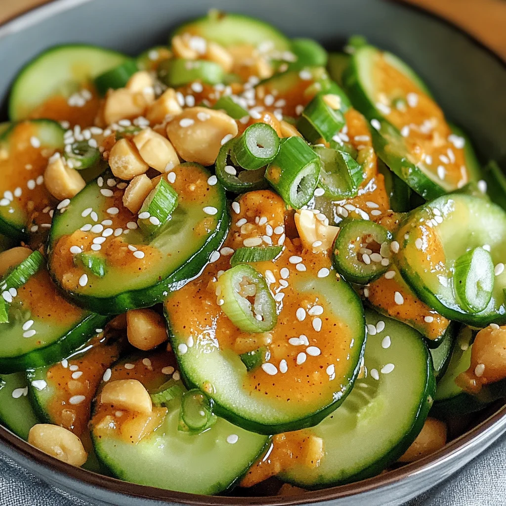 Cucumbers in Spicy Peanut Sauce