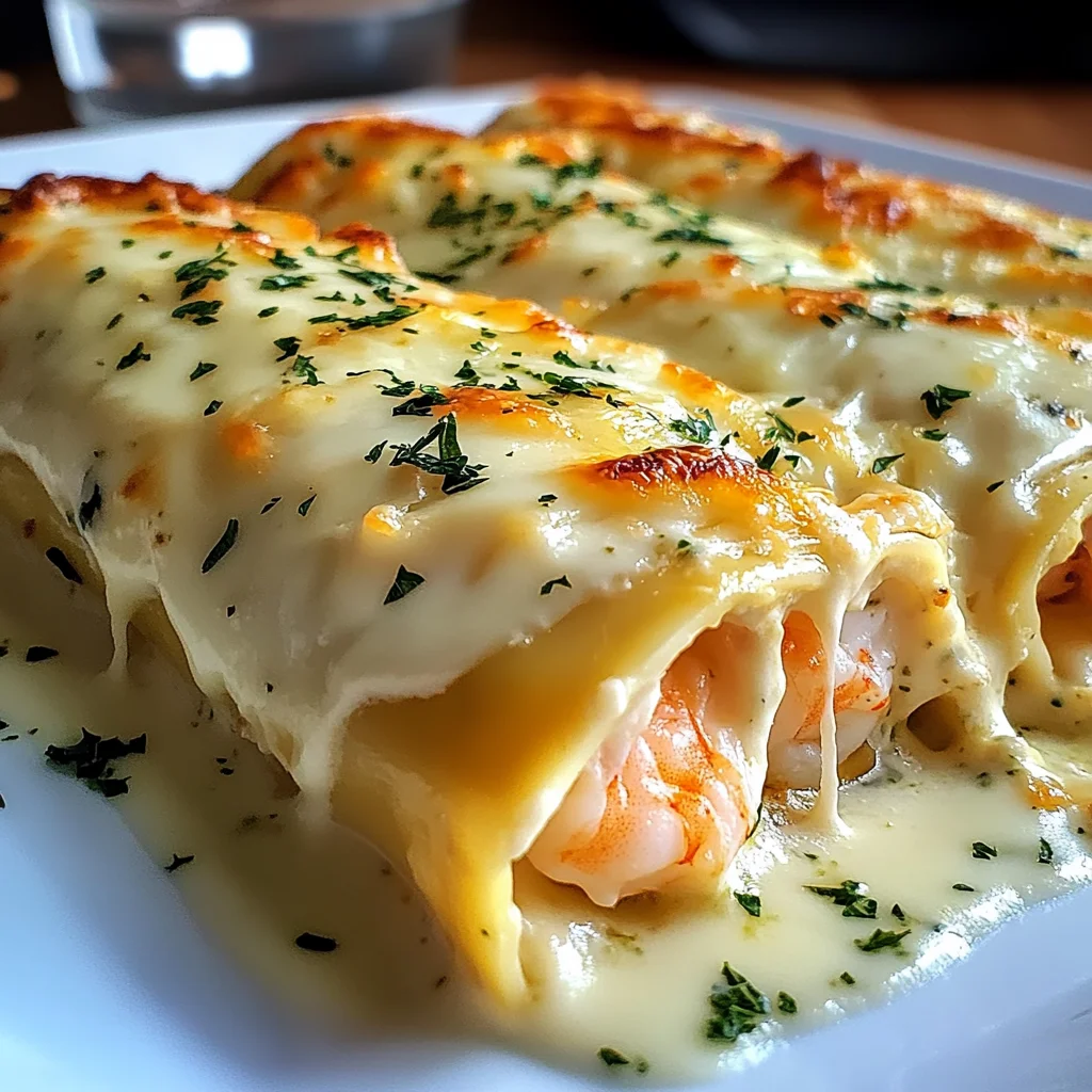 Dive into Decadence: Shrimp & Crab Alfredo Lasagna Roll-Ups You’ll Crave