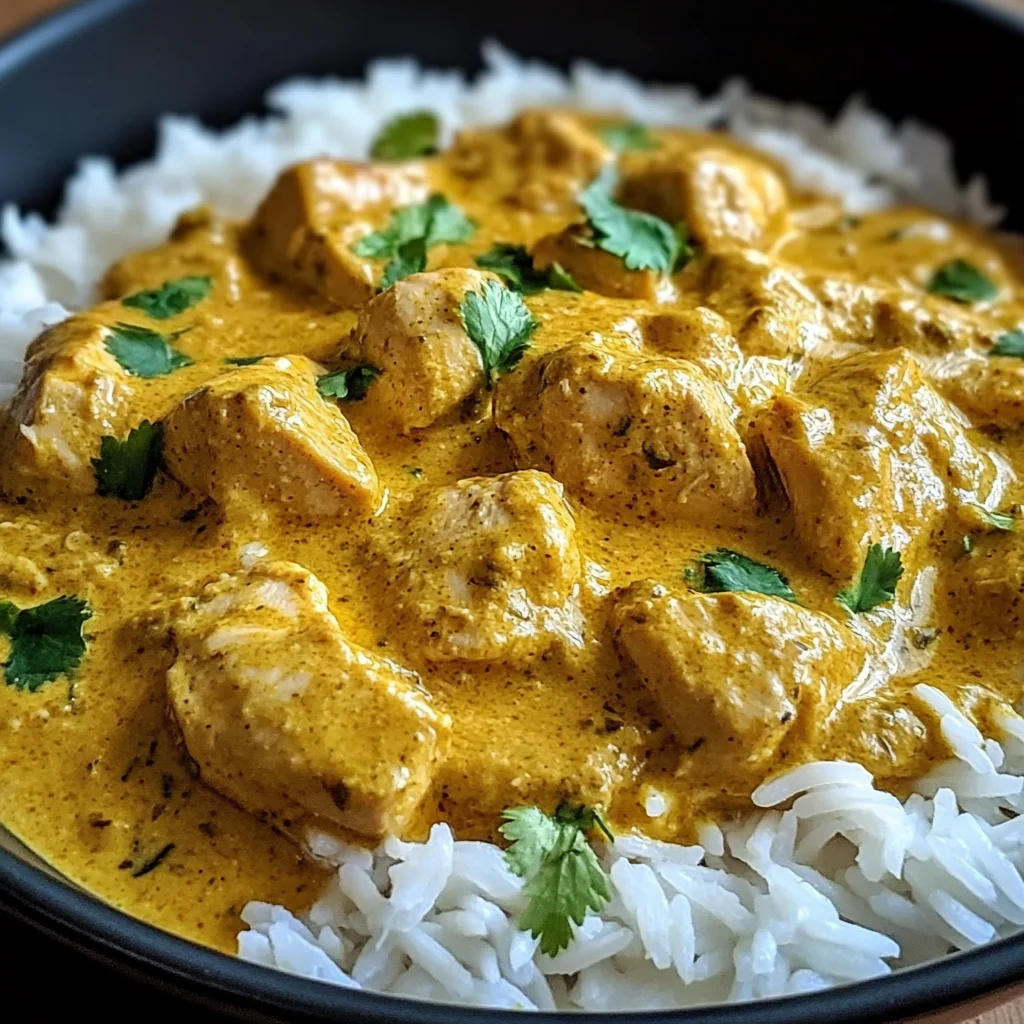Easy Homemade Chicken Korma with Flatbread or Rice