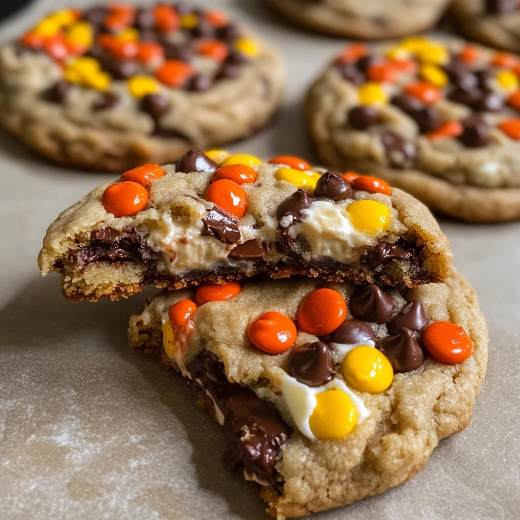 Gooey Reese’s Cheesecake Cookies