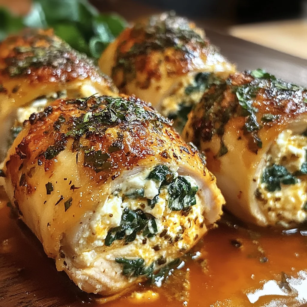 Herbed Ricotta Stuffed Chicken Rolls