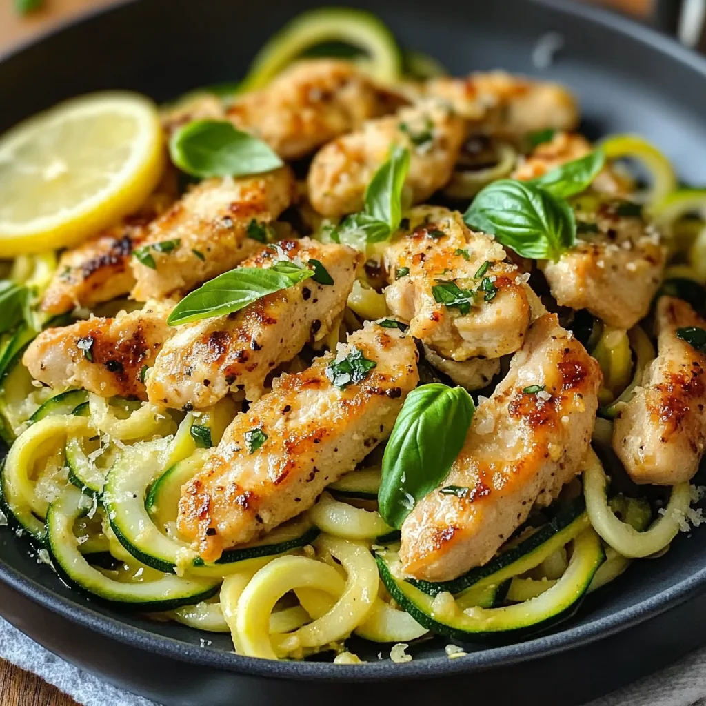 Lemon Garlic Chicken Zoodles