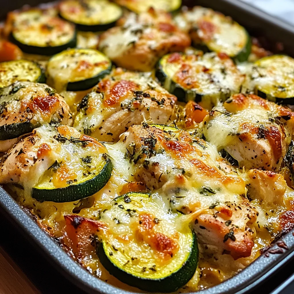 Mediterranean Chicken Zucchini Bake