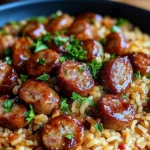 One-Pan Sweet and Tangy BBQ Sausage Rice