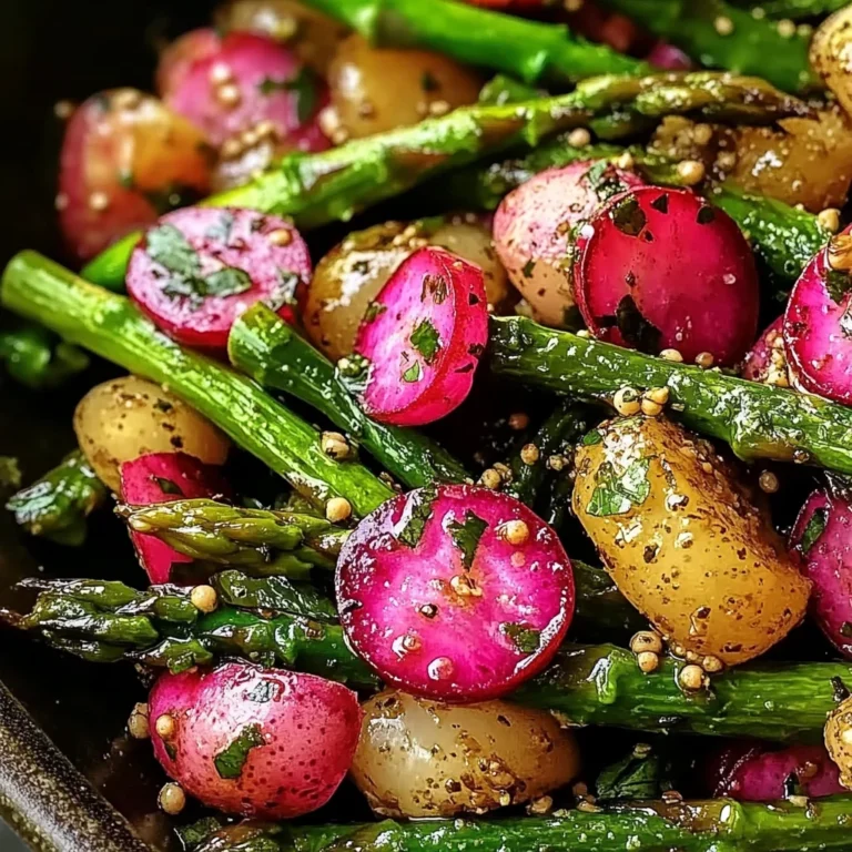 Roasted Asparagus and Radishes with Mustard Vinaigrette