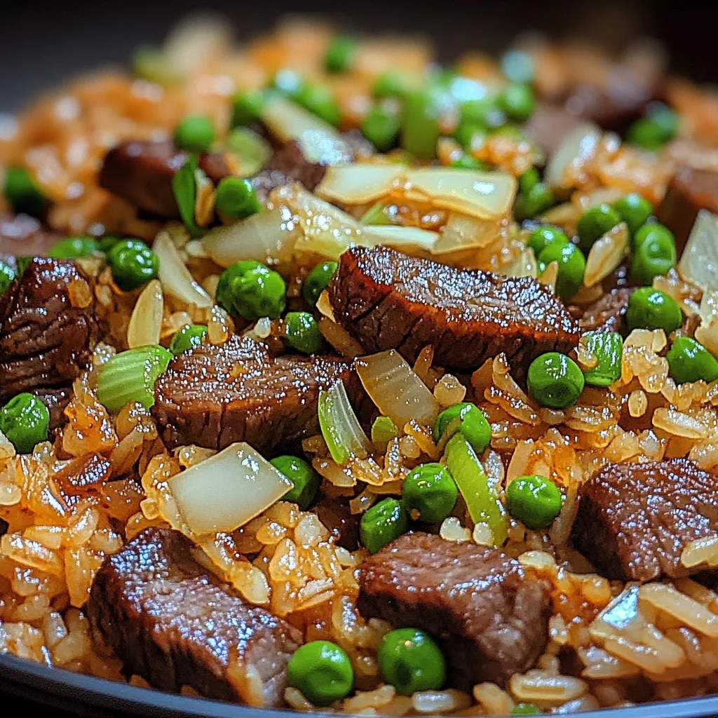 Savory Onion Beef Fried Rice