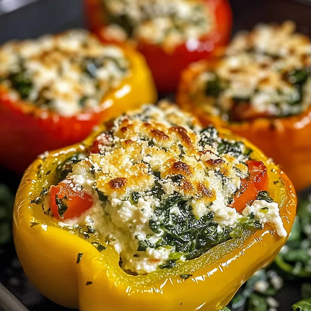 Spinach Ricotta Stuffed Peppers