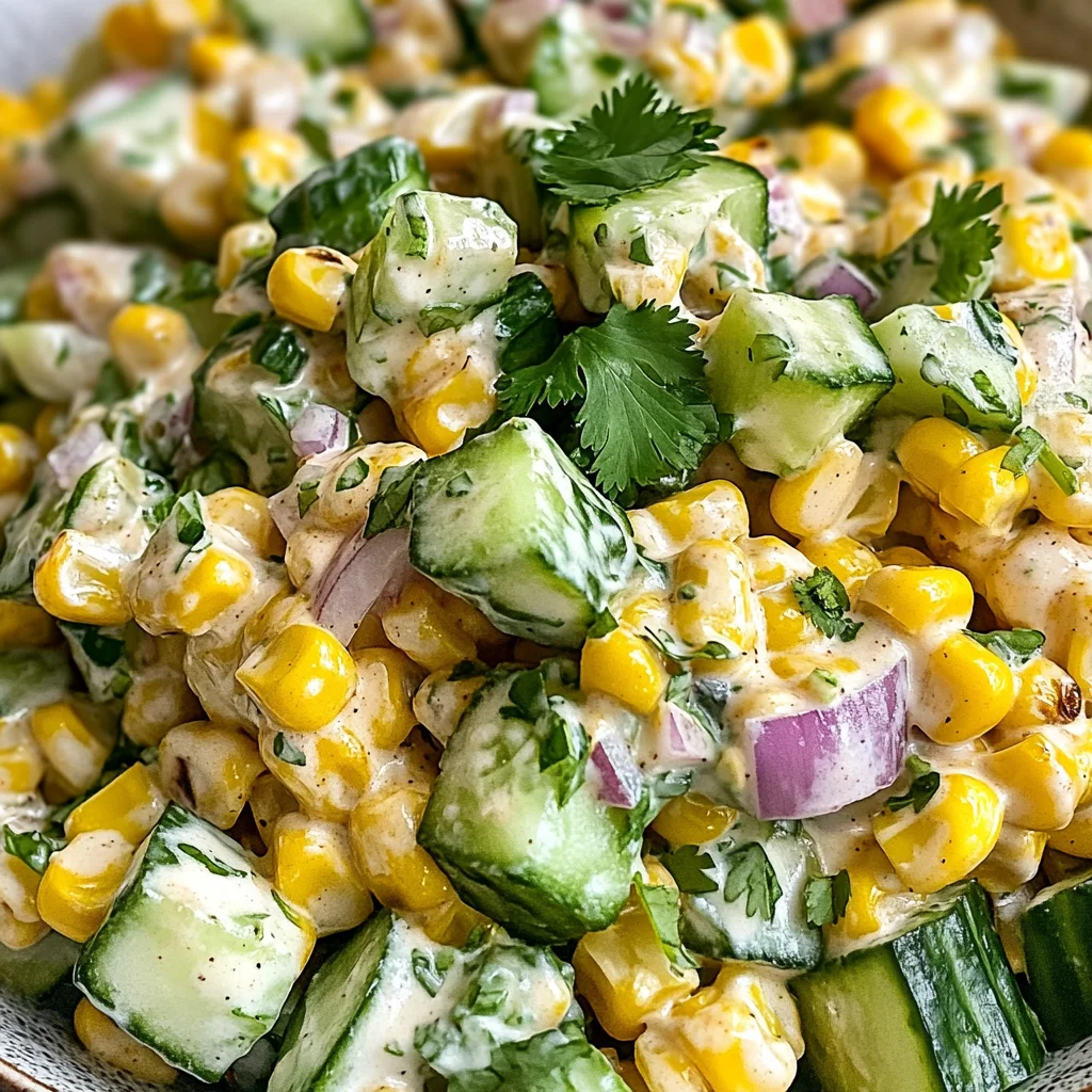 Street Corn Creamy Cucumber Salad