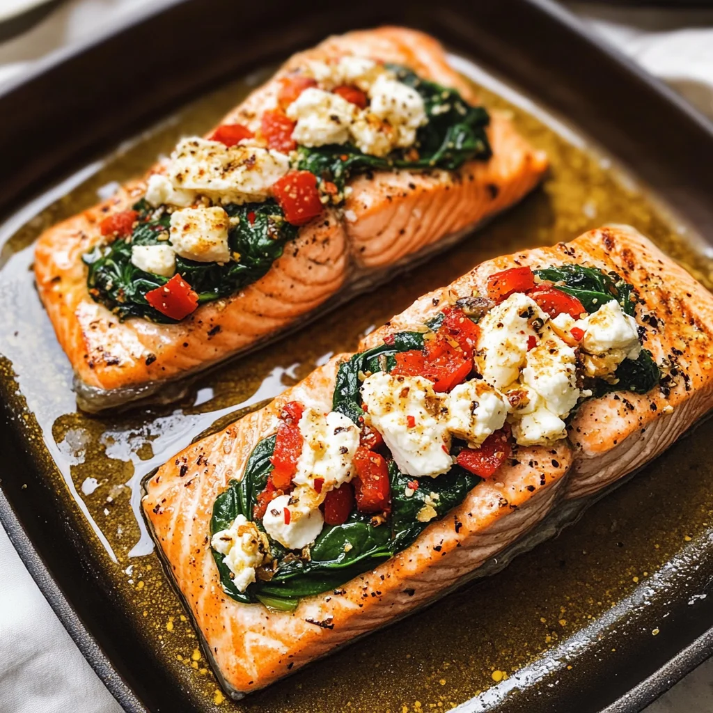 Stuffed Salmon With Spinach & Feta (30 minutes!)