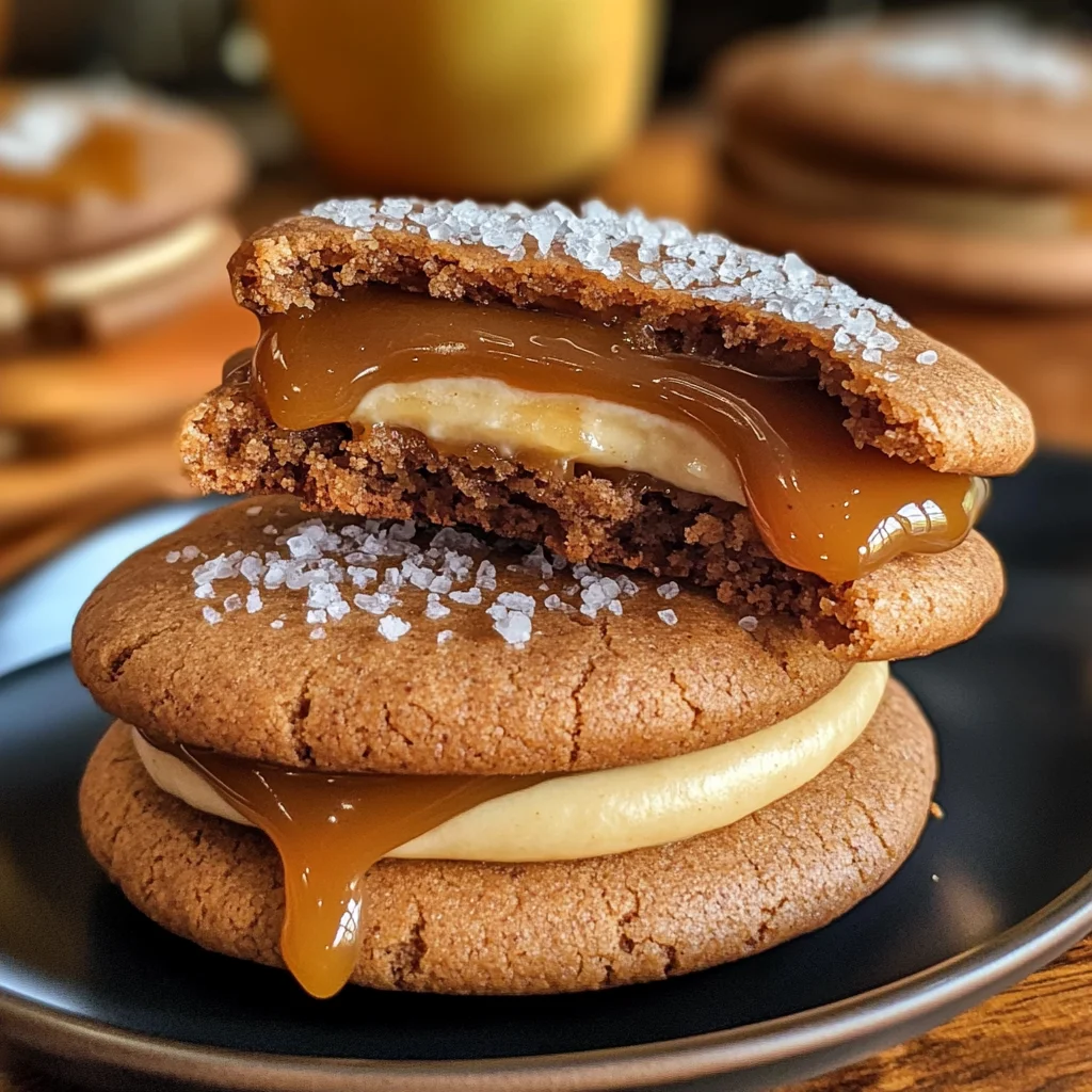 Apple Cider Whoopie Pie cookies with Caramel Filling