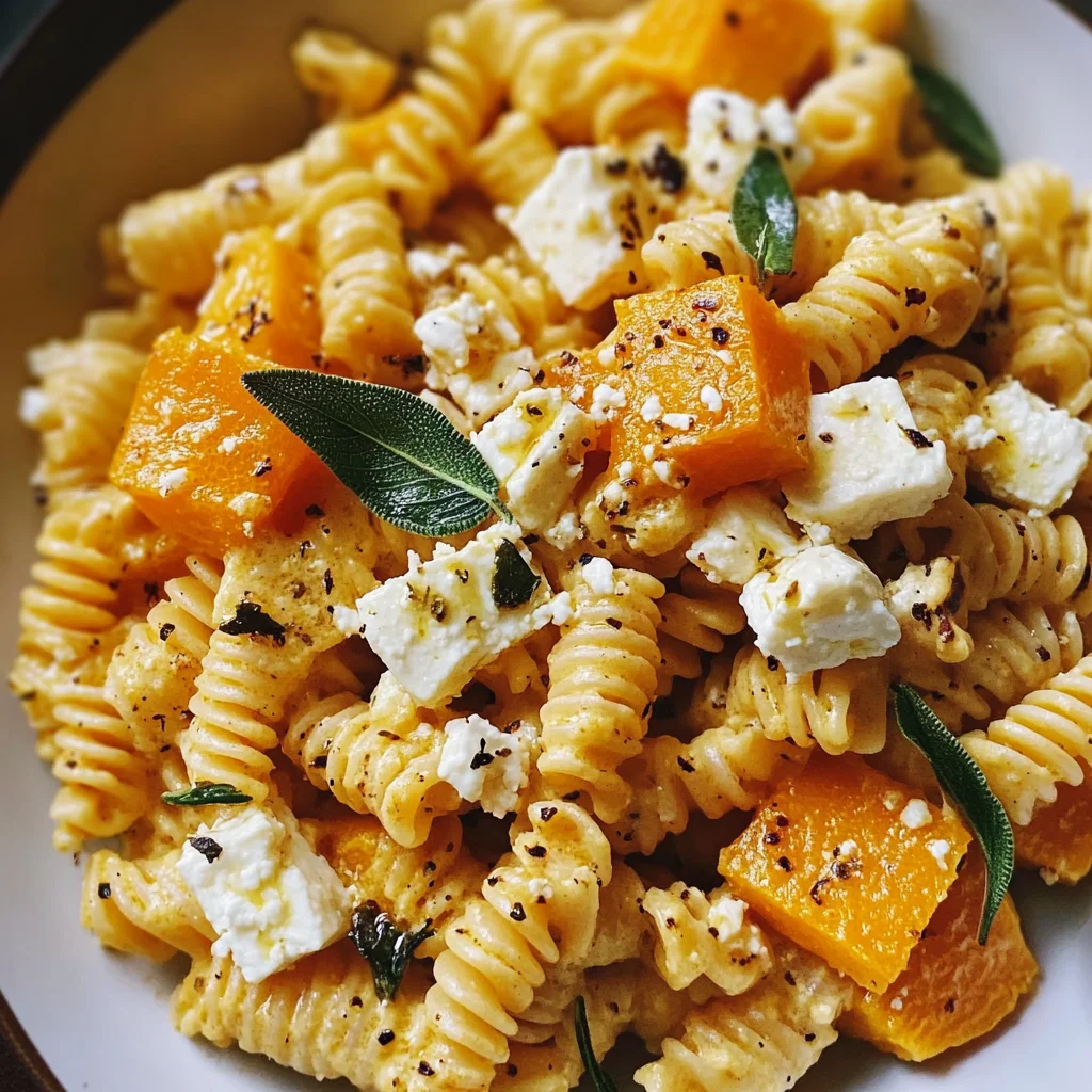 Baked Feta and Butternut Squash Pasta with Sage and Garlic
