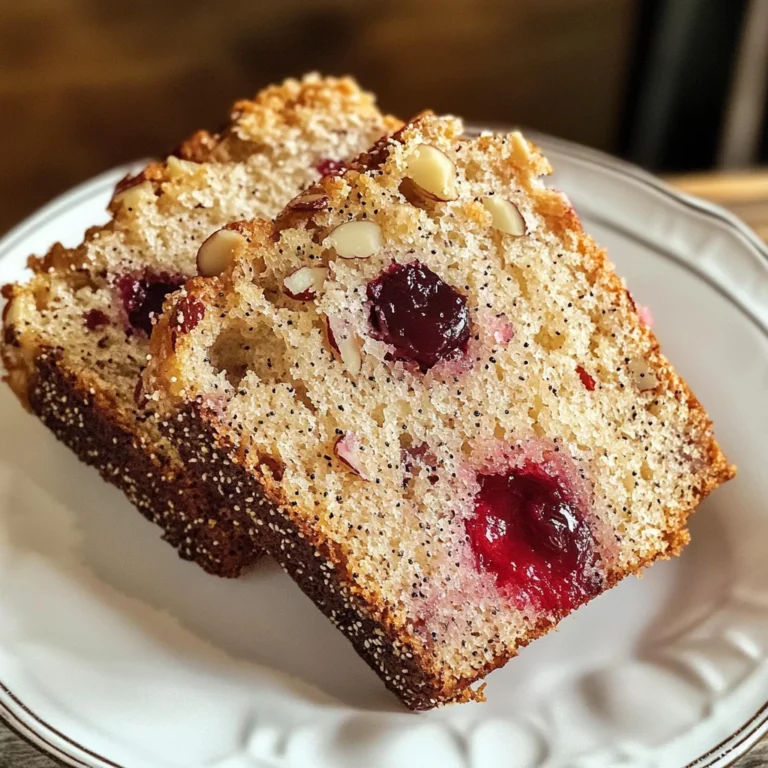 Cherry Almond Poppyseed Quick Bread