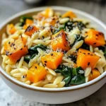 Creamy Orzo with Roasted Butternut Squash and Spinach