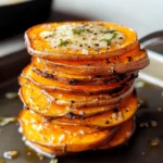 Garlic Butter Sweet Potato Stacks