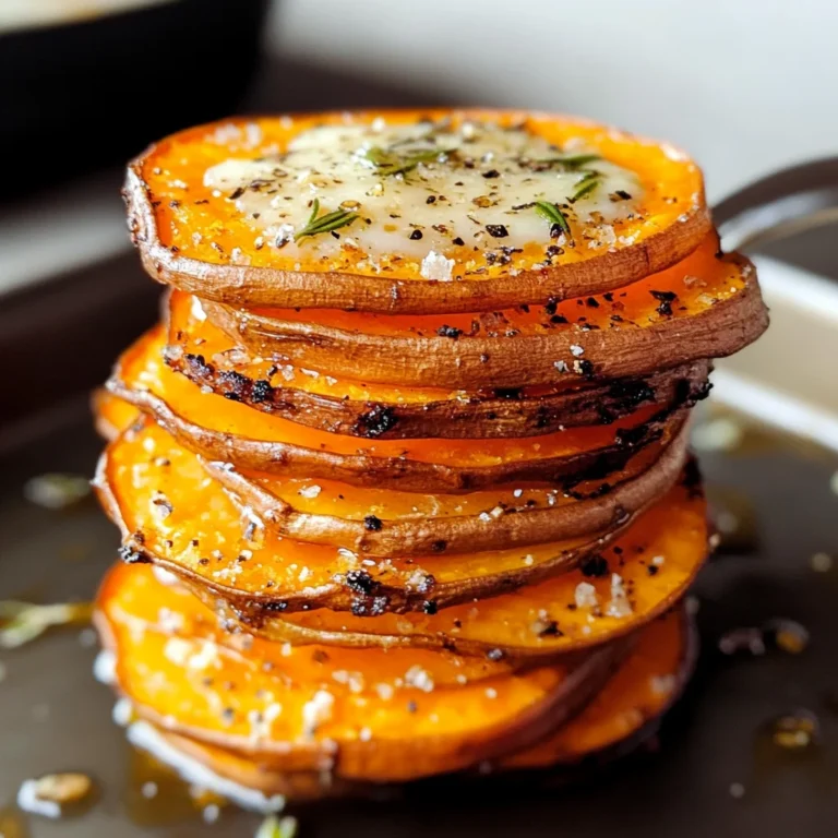 Garlic Butter Sweet Potato Stacks