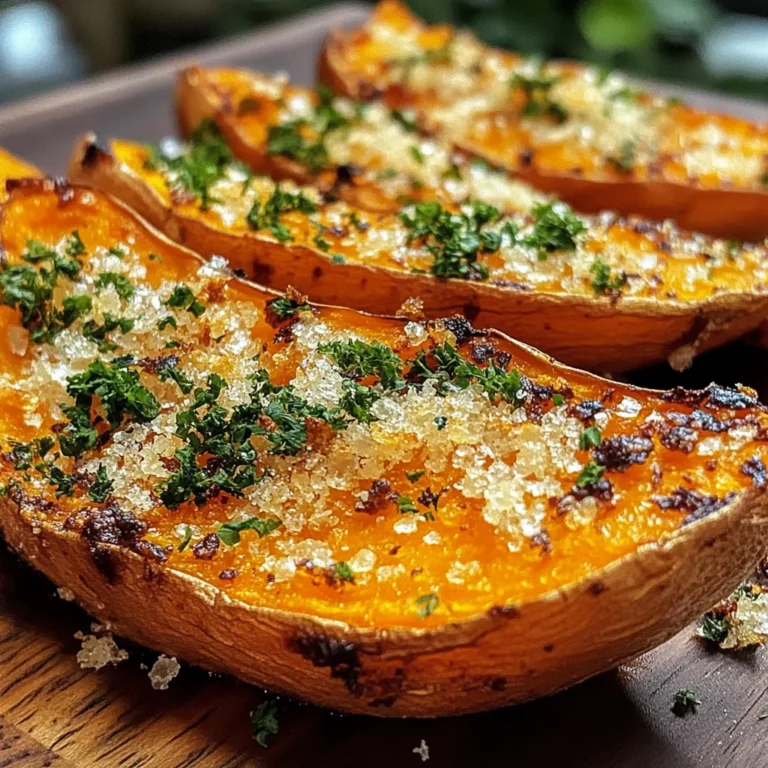 Garlic Parmesan Sweet Potato Wedges