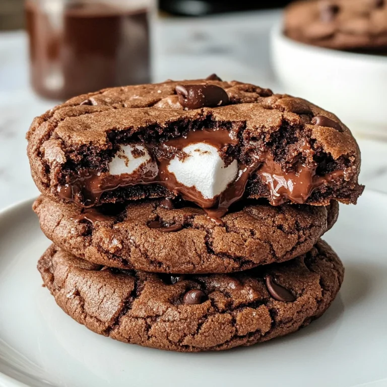 Marshmallow and Nutella Stuffed Chocolate Cookies