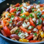 Mediterranean Keto Ground Chicken Skillet with Olives and Feta