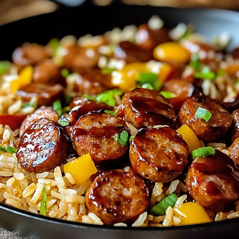 One Pan Sweet And Tangy Bbq Sausage Rice