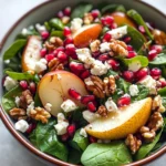 Pear, Pomegranate and Spinach Salad