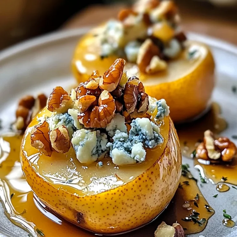 Roasted Pears with Blue Cheese, Walnuts and Honey Recipe