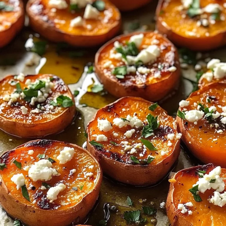 Roasted Sweet Potato Rounds with Honey & Feta