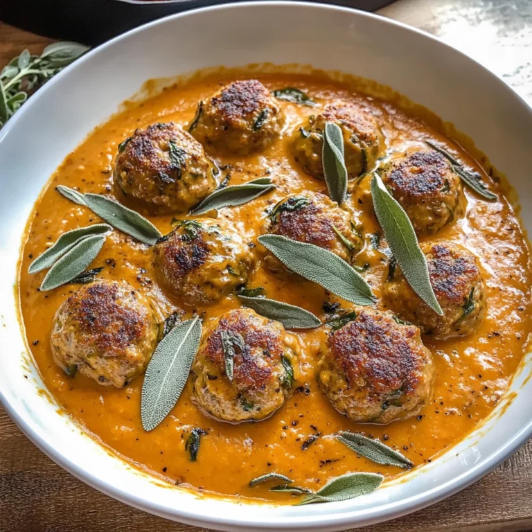 Turkey Meatballs in Pumpkin Sage Sauce