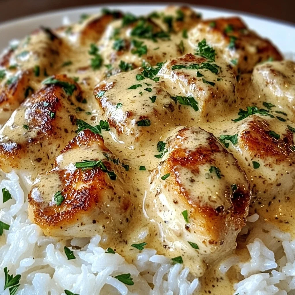 Creamy Smothered Chicken Rice