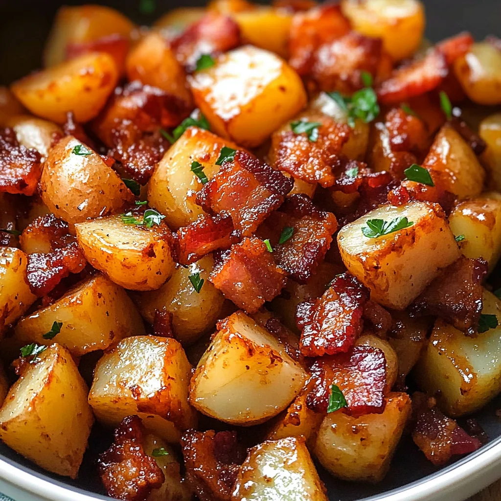 Crispy Bacon Honey Roasted Potatoes