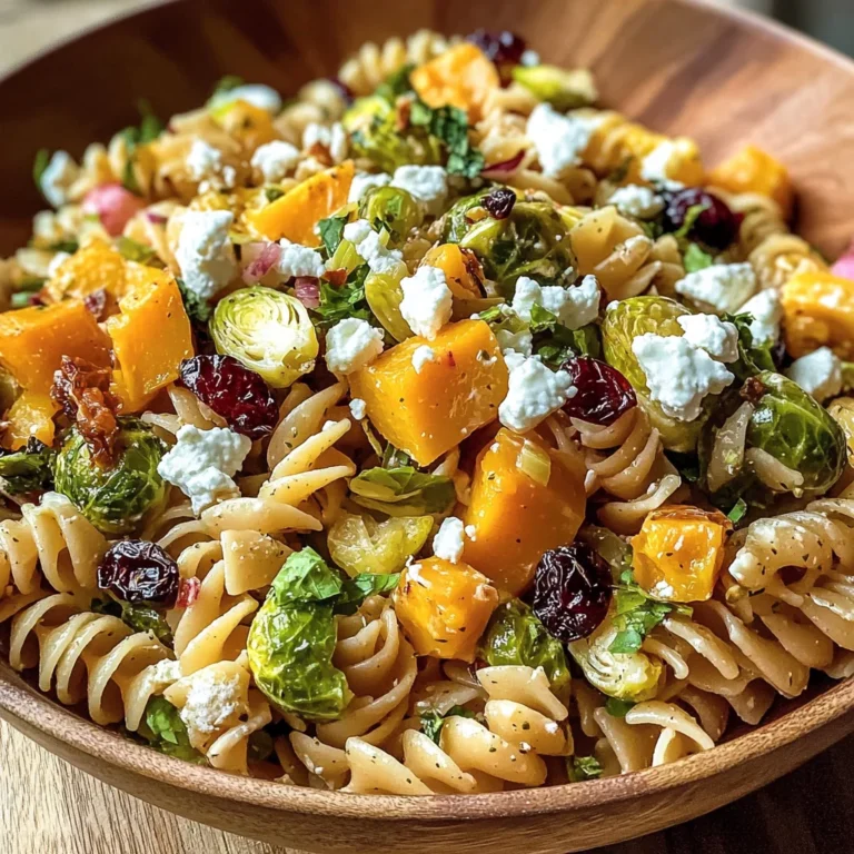 Fall Pasta Salad with Butternut Squash and Brussels