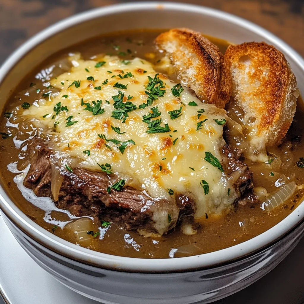 French Onion Beef Short Rib Soup