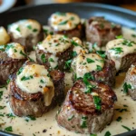 Garlic Butter Steak Bites with a Rich Parmesan Cream Sauce