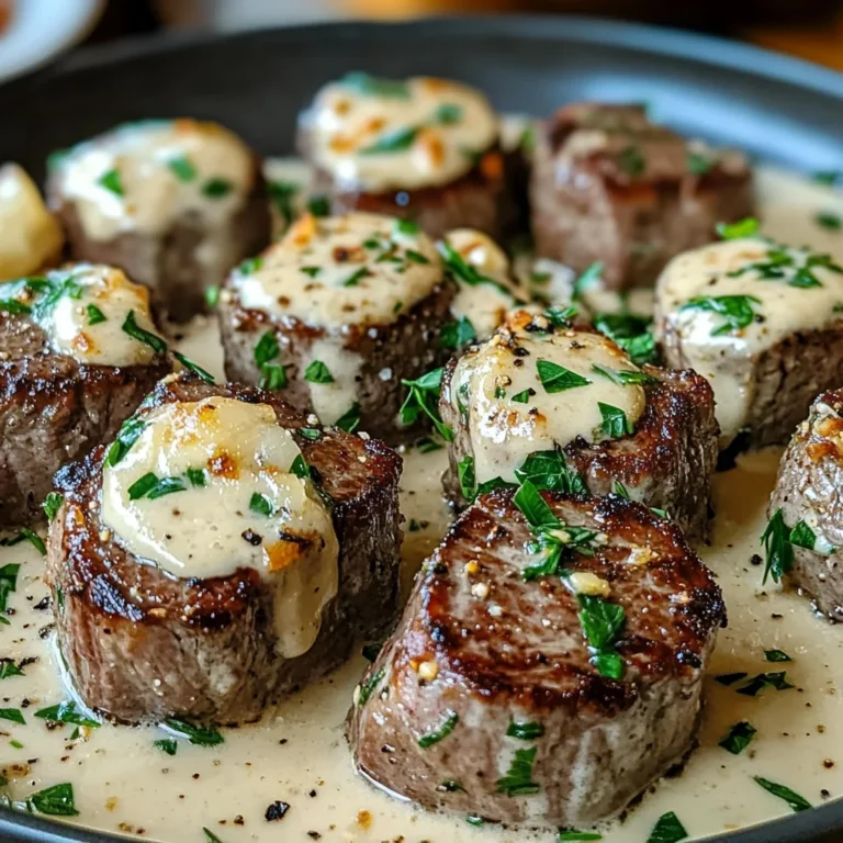 Garlic Butter Steak Bites with a Rich Parmesan Cream Sauce