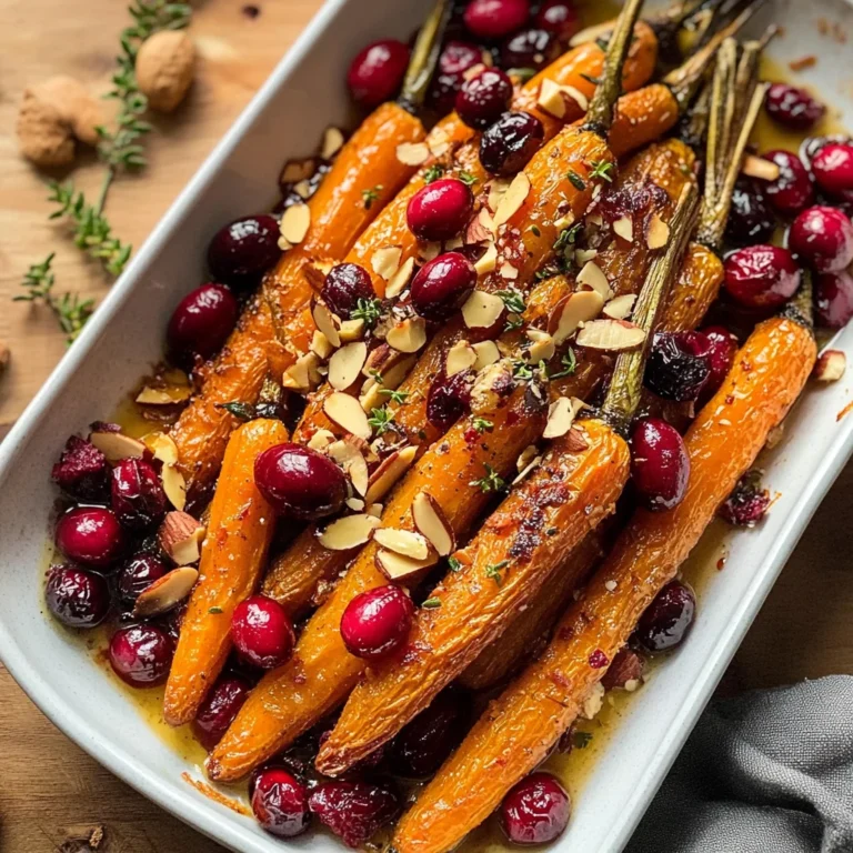 Maple roasted carrots with cranberries