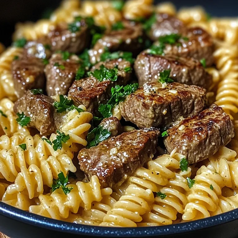 One-Pot Creamy Spicy Garlic Butter Steak & Pasta