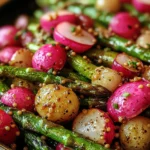 Roasted Asparagus and Radishes with Mustard Vinaigrette