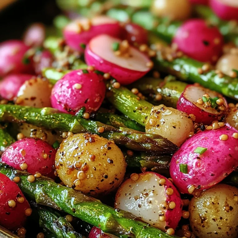 Roasted Asparagus and Radishes with Mustard Vinaigrette