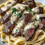 Savory Steak Gorgonzola Alfredo with Creamy Parmesan Sauce