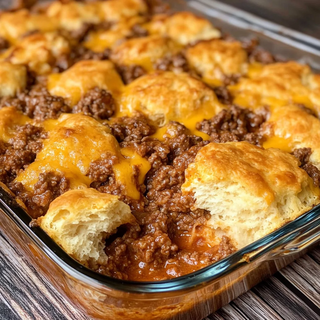 Sloppy Joe Biscuit Casserole
